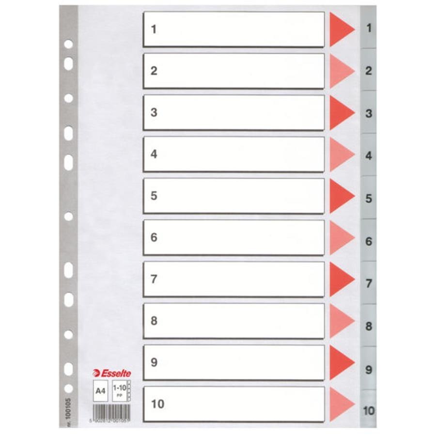 INSERTION A4 PP 1-10 NUMERICAL, ESSELTE 100105 ESSELTE